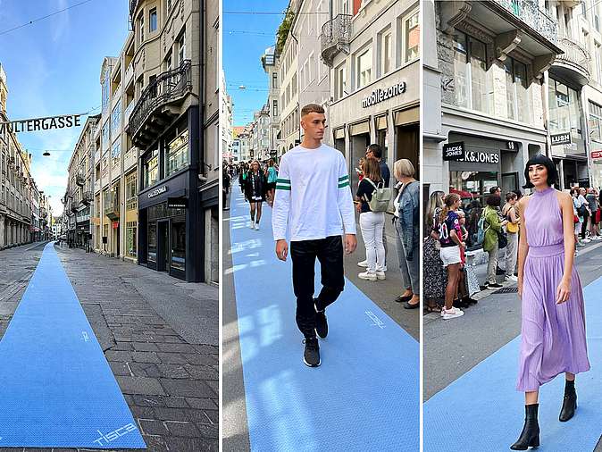 225 Meter Tisca-Laufsteg an der Multergass-Fashion Show 2023